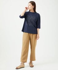 NGKJC08180 GIANNI LO GIUDICE(ジャンニ ロ ジュディチェ) [洗える・日本製]エココットンカットソー ネイビー