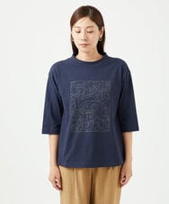 NGKJC08180 GIANNI LO GIUDICE(ジャンニ ロ ジュディチェ) [洗える・日本製]エココットンカットソー ネイビー