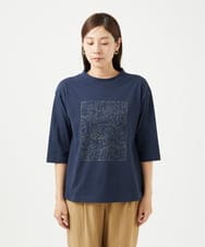 NGKJC08180 GIANNI LO GIUDICE(ジャンニ ロ ジュディチェ) [洗える・日本製]エココットンカットソー ネイビー