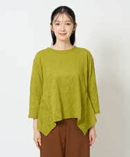 NGKJD11230 GIANNI LO GIUDICE(ジャンニ ロ ジュディチェ) [洗える・日本製]キャッチワッシャーイレヘムカットソー イエローグリーン