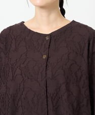 NGKJD13290 GIANNI LO GIUDICE(ジャンニ ロ ジュディチェ) [日本製]コットンカットジャガードプルオーバーブラウス ブラウン