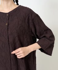 NGKJD13290 GIANNI LO GIUDICE(ジャンニ ロ ジュディチェ) [日本製]コットンカットジャガードプルオーバーブラウス ブラウン