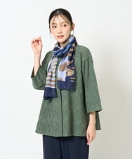 NGKJD13290 GIANNI LO GIUDICE(ジャンニ ロ ジュディチェ) [日本製]コットンカットジャガードプルオーバーブラウス ブラウン