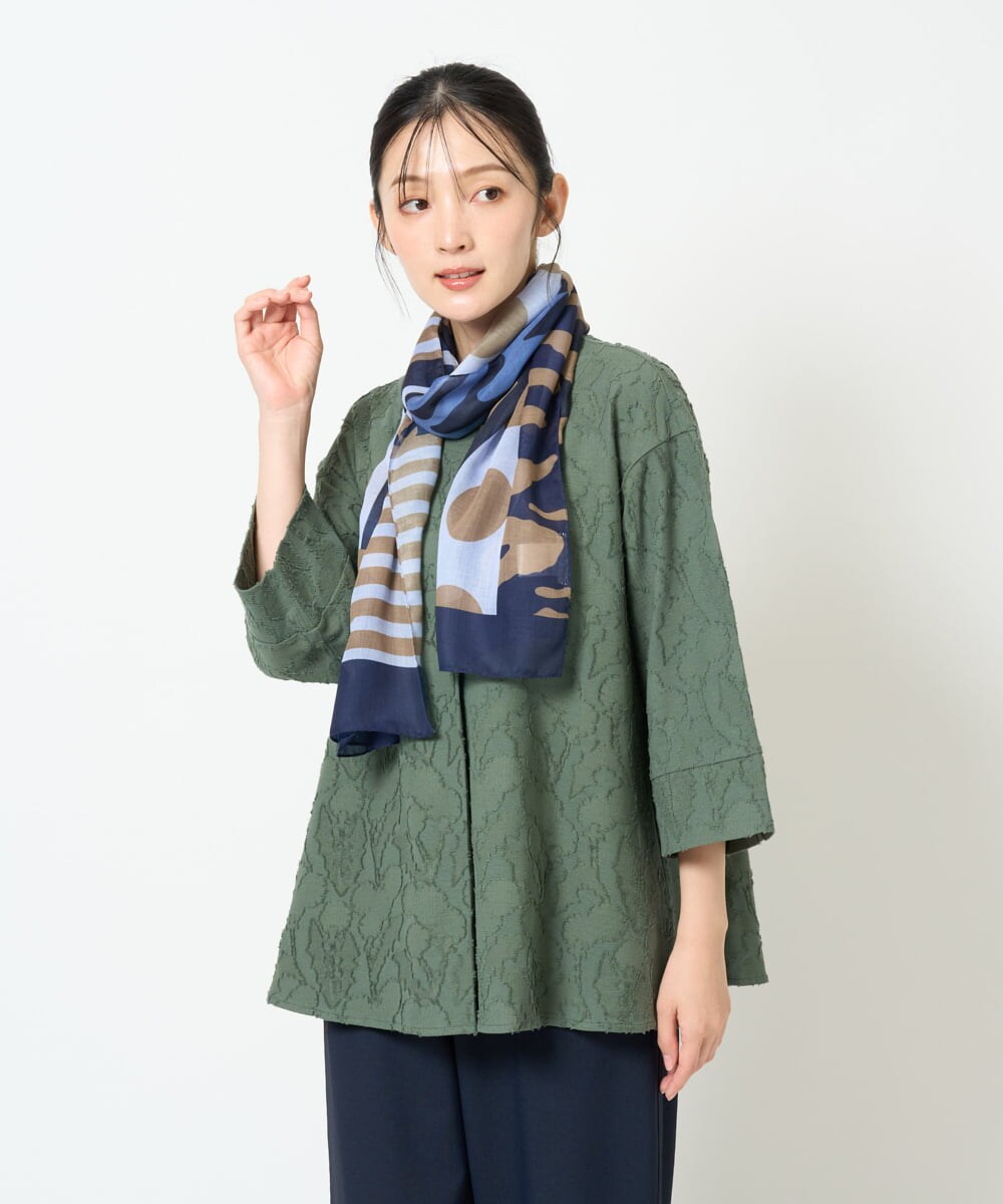 NGKJD13290 GIANNI LO GIUDICE(ジャンニ ロ ジュディチェ) [日本製]コットンカットジャガードプルオーバーブラウス ブラウン
