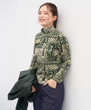 NGKJD16230 GIANNI LO GIUDICE(ジャンニ ロ ジュディチェ) [洗える]リバートライバルプリントカットソー グリーン