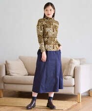 NGKJD16230 GIANNI LO GIUDICE(ジャンニ ロ ジュディチェ) [洗える]リバートライバルプリントカットソー ブラウン