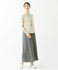 NGKJS01230 GIANNI LO GIUDICE(ジャンニ ロ ジュディチェ) [洗える・日本製]インターシャジャガードカットソー ベージュ