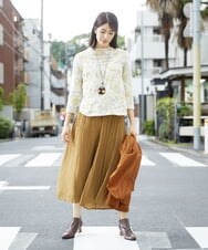 NGKJS01230 GIANNI LO GIUDICE(ジャンニ ロ ジュディチェ) [洗える・日本製]インターシャジャガードカットソー ベージュ