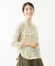 NGKJS01230 GIANNI LO GIUDICE(ジャンニ ロ ジュディチェ) [洗える・日本製]インターシャジャガードカットソー ベージュ