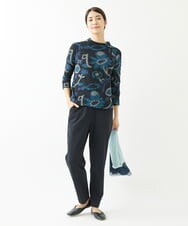 NGKJS01230 GIANNI LO GIUDICE(ジャンニ ロ ジュディチェ) [洗える・日本製]インターシャジャガードカットソー ブラック