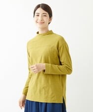 NGKJS12190 GIANNI LO GIUDICE(ジャンニ ロ ジュディチェ) [洗える・日本製]イレギュラードットピンタックカットソー マスタード
