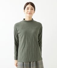 NGKJS12190 GIANNI LO GIUDICE(ジャンニ ロ ジュディチェ) [洗える・日本製]イレギュラードットピンタックカットソー カーキ