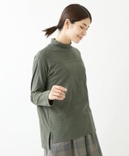 NGKJS12190 GIANNI LO GIUDICE(ジャンニ ロ ジュディチェ) [洗える・日本製]イレギュラードットピンタックカットソー カーキ