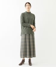 NGKJS12190 GIANNI LO GIUDICE(ジャンニ ロ ジュディチェ) [洗える・日本製]イレギュラードットピンタックカットソー カーキ