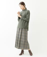 NGKJS12190 GIANNI LO GIUDICE(ジャンニ ロ ジュディチェ) [洗える・日本製]イレギュラードットピンタックカットソー カーキ