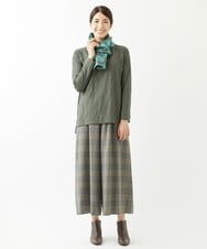 NGKJS12190 GIANNI LO GIUDICE(ジャンニ ロ ジュディチェ) [洗える・日本製]イレギュラードットピンタックカットソー カーキ