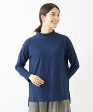 NGKJS12190 GIANNI LO GIUDICE(ジャンニ ロ ジュディチェ) [洗える・日本製]イレギュラードットピンタックカットソー ネイビー