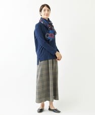 NGKJS12190 GIANNI LO GIUDICE(ジャンニ ロ ジュディチェ) [洗える・日本製]イレギュラードットピンタックカットソー ネイビー