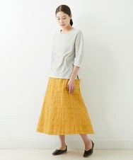 NGKJT20180 GIANNI LO GIUDICE(ジャンニ ロ ジュディチェ) [洗える・日本製]ソーナノボーダー半袖カットソー アイボリー