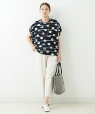 NGKJT21230 GIANNI LO GIUDICE(ジャンニ ロ ジュディチェ) [洗える・日本製]ラインドットジャガードドルマンカットソー ブラック