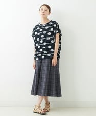 NGKJT21230 GIANNI LO GIUDICE(ジャンニ ロ ジュディチェ) [洗える・日本製]ラインドットジャガードドルマンカットソー ブラック