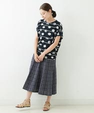 NGKJT21230 GIANNI LO GIUDICE(ジャンニ ロ ジュディチェ) [洗える・日本製]ラインドットジャガードドルマンカットソー ブラック