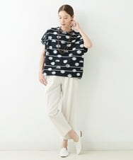 NGKJT21230 GIANNI LO GIUDICE(ジャンニ ロ ジュディチェ) [洗える・日本製]ラインドットジャガードドルマンカットソー ブラック