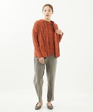 NGKJV42220 GIANNI LO GIUDICE(ジャンニ ロ ジュディチェ) [洗える・日本製]切替リンクスジャガードカットソー オレンジ