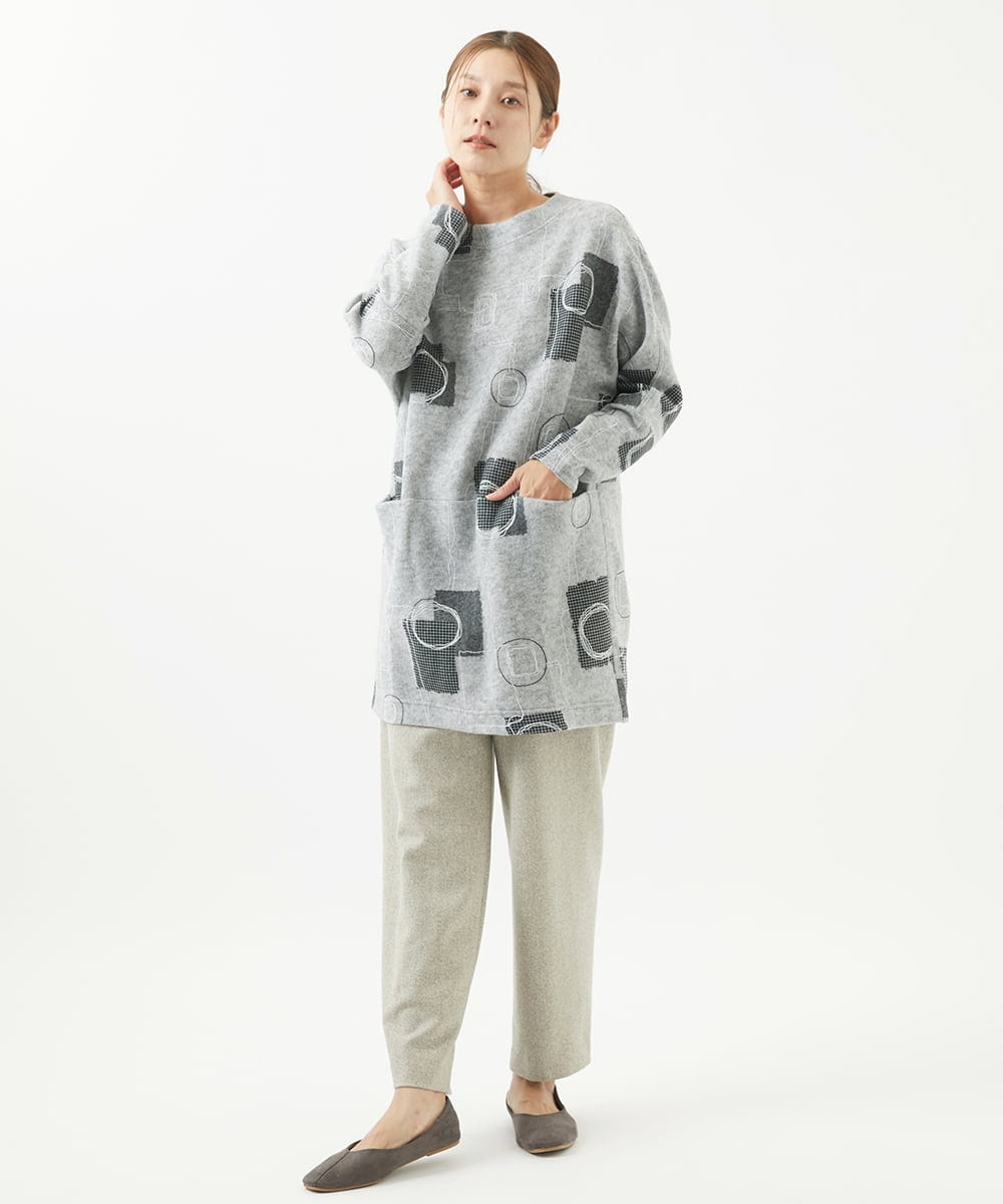 NGLAB30250 GIANNI LO GIUDICE(ジャンニ ロ ジュディチェ) [日本製]ウール混ストレッチツイードパンツ サンドベージュ