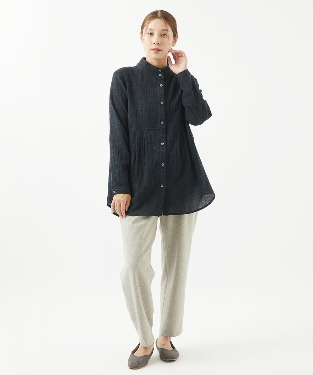 NGLAB30250 GIANNI LO GIUDICE(ジャンニ ロ ジュディチェ) [日本製]ウール混ストレッチツイードパンツ サンドベージュ