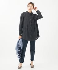 NGLAB31230 GIANNI LO GIUDICE(ジャンニ ロ ジュディチェ) [洗える・日本製]ハイテンション裏起毛デニムプリントパンツ ネイビー