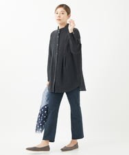 NGLAB31230 GIANNI LO GIUDICE(ジャンニ ロ ジュディチェ) [洗える・日本製]ハイテンション裏起毛デニムプリントパンツ ネイビー