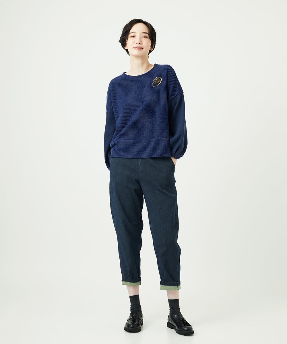 NGLAE12300 GIANNI LO GIUDICE(ジャンニ ロ ジュディチェ) [洗える]デニムカラーリバーパンツ グリーン