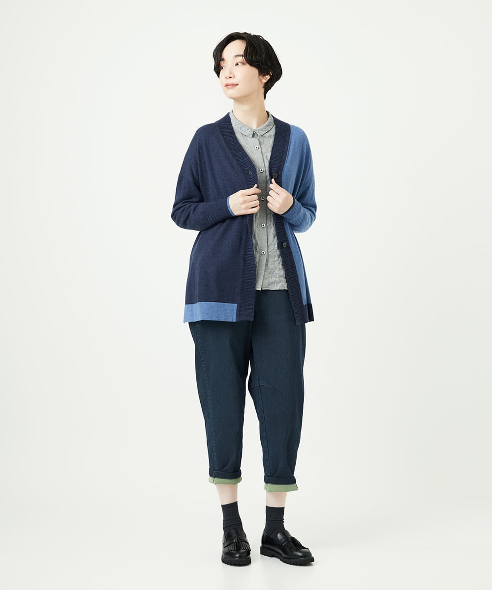 NGLAE12300 GIANNI LO GIUDICE(ジャンニ ロ ジュディチェ) [洗える]デニムカラーリバーパンツ グリーン