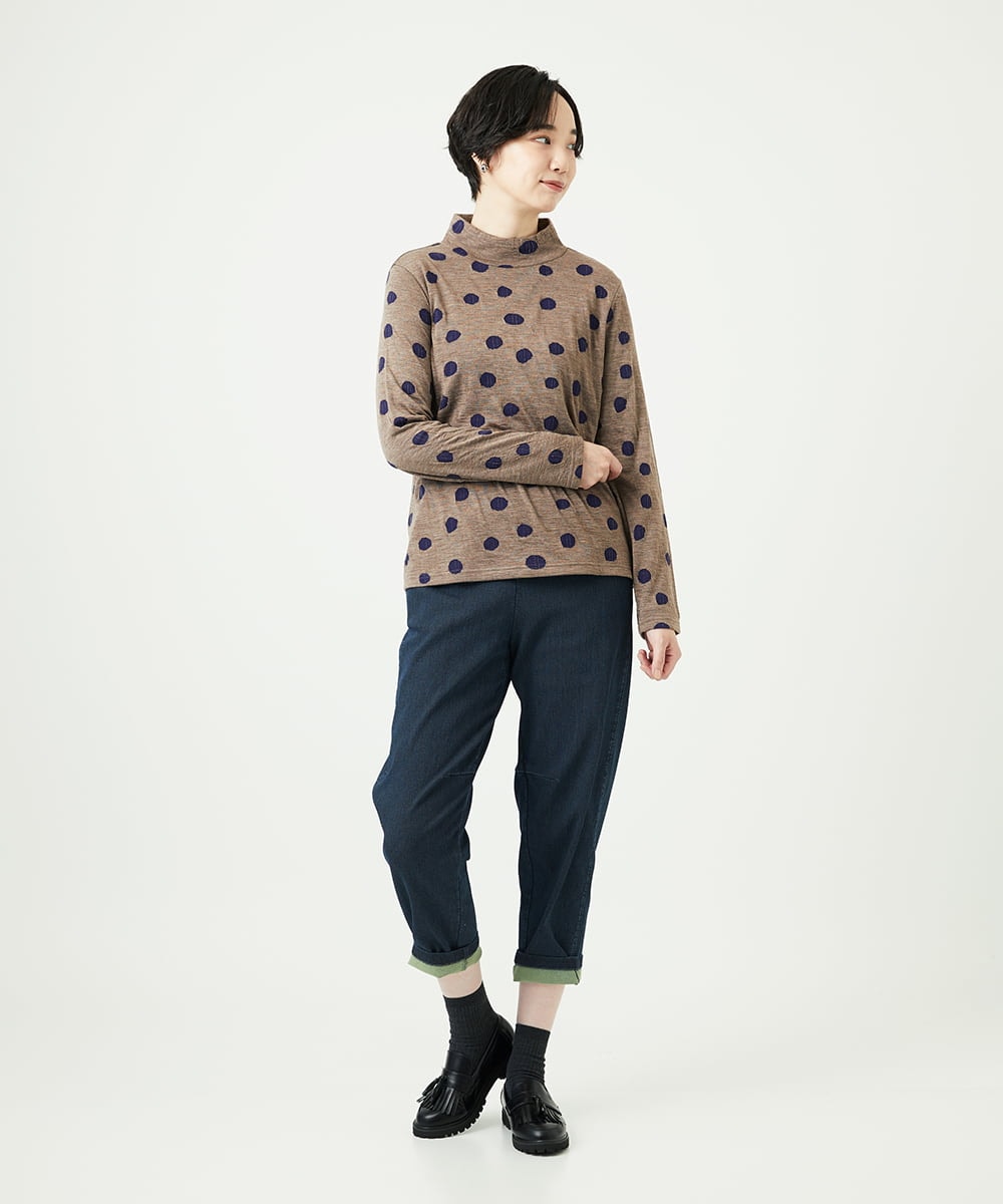 NGLAE12300 GIANNI LO GIUDICE(ジャンニ ロ ジュディチェ) [洗える]デニムカラーリバーパンツ グリーン
