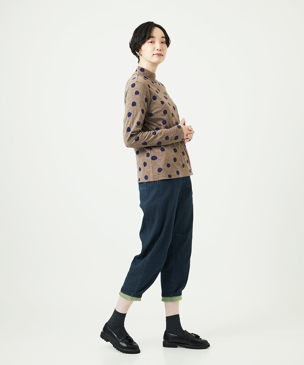 NGLAE12300 GIANNI LO GIUDICE(ジャンニ ロ ジュディチェ) [洗える]デニムカラーリバーパンツ グリーン
