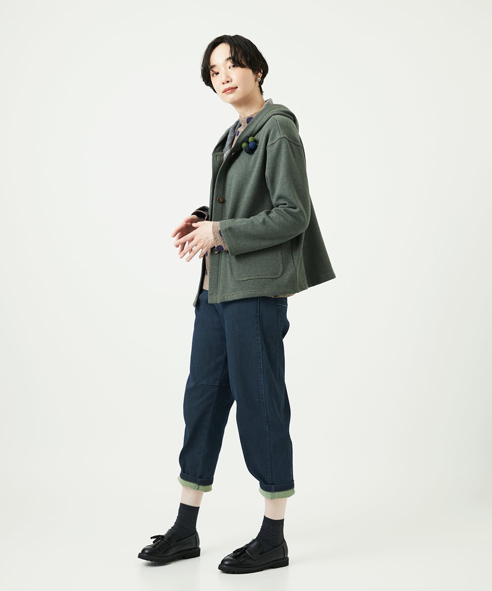 NGLAE12300 GIANNI LO GIUDICE(ジャンニ ロ ジュディチェ) [洗える]デニムカラーリバーパンツ グリーン