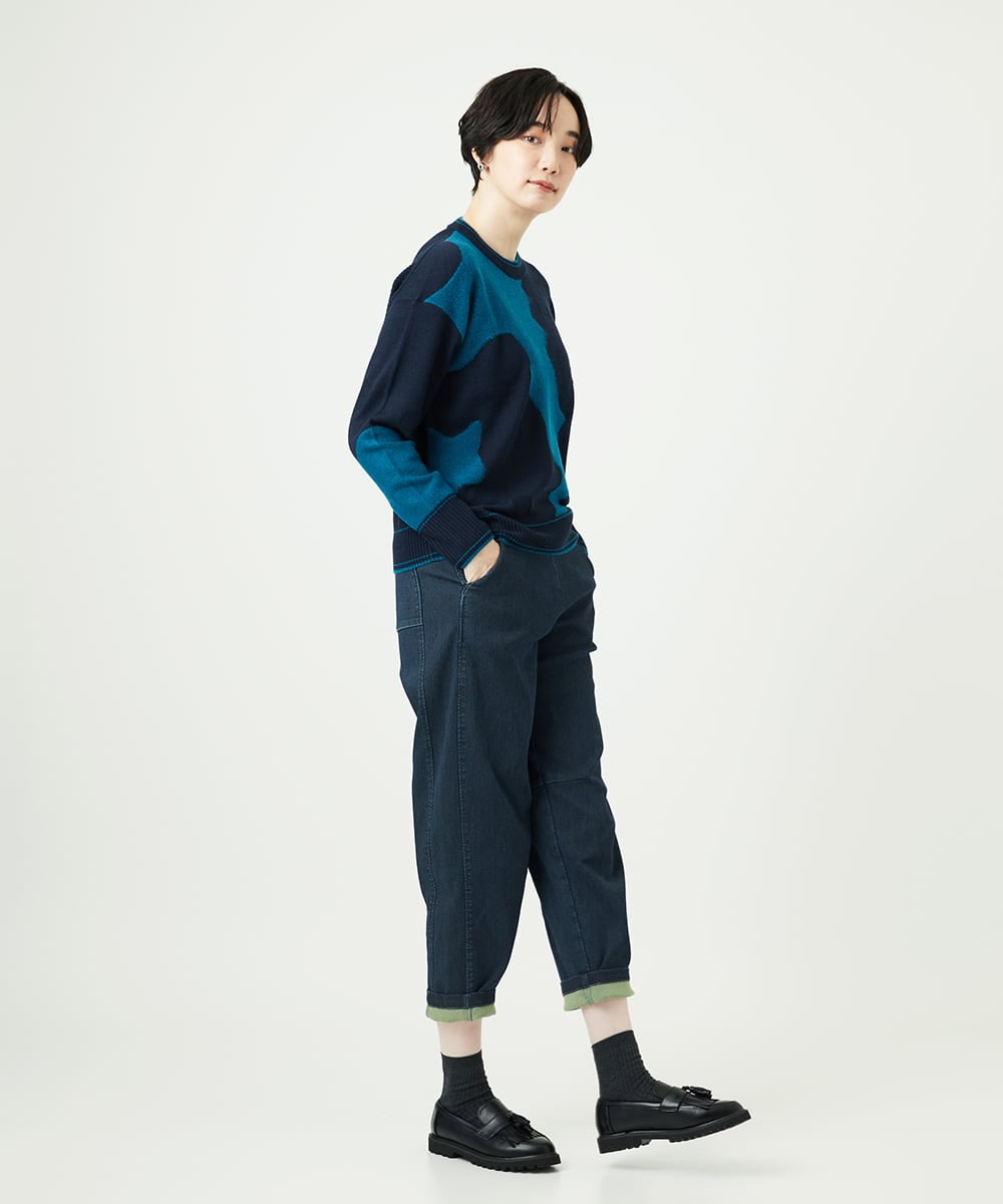 NGLAE12300 GIANNI LO GIUDICE(ジャンニ ロ ジュディチェ) [洗える]デニムカラーリバーパンツ グリーン