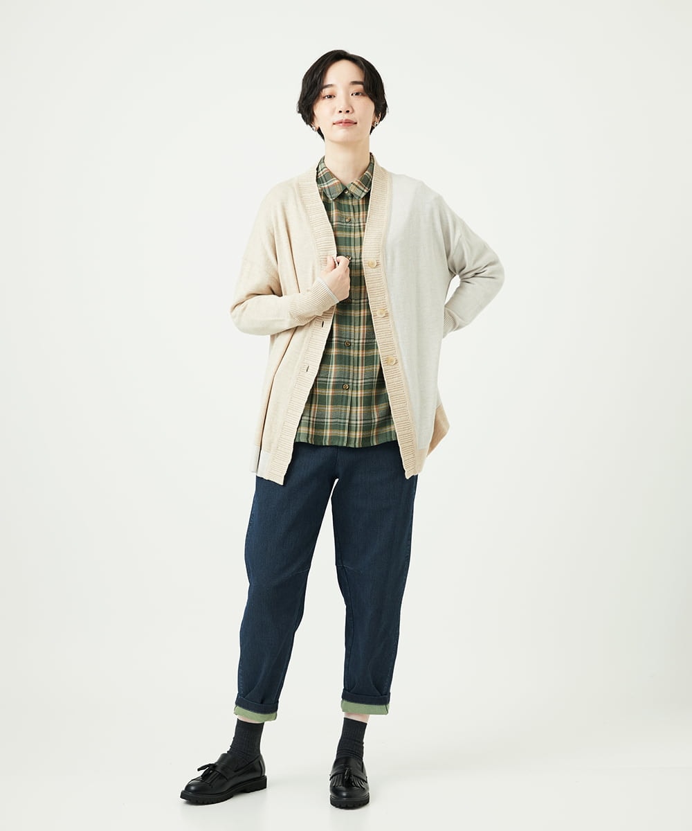 NGLAE12300 GIANNI LO GIUDICE(ジャンニ ロ ジュディチェ) [洗える]デニムカラーリバーパンツ グリーン