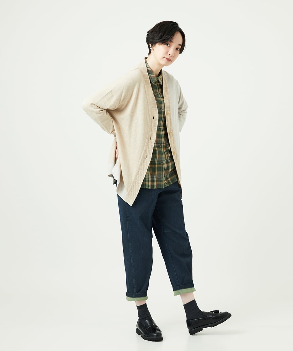 NGLAE12300 GIANNI LO GIUDICE(ジャンニ ロ ジュディチェ) [洗える]デニムカラーリバーパンツ グリーン
