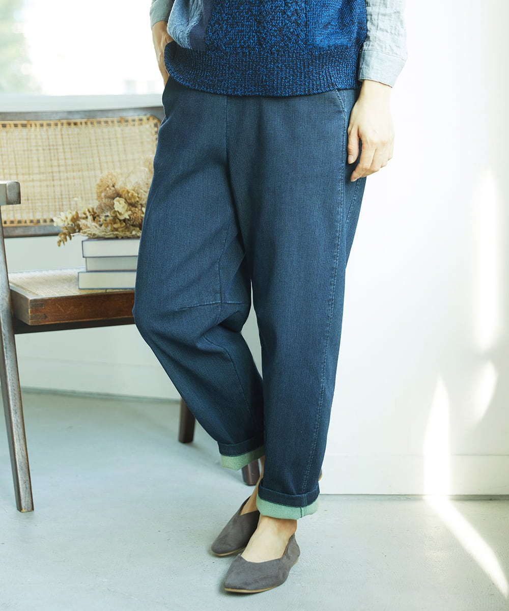 NGLAE12300 GIANNI LO GIUDICE(ジャンニ ロ ジュディチェ) [洗える]デニムカラーリバーパンツ グリーン