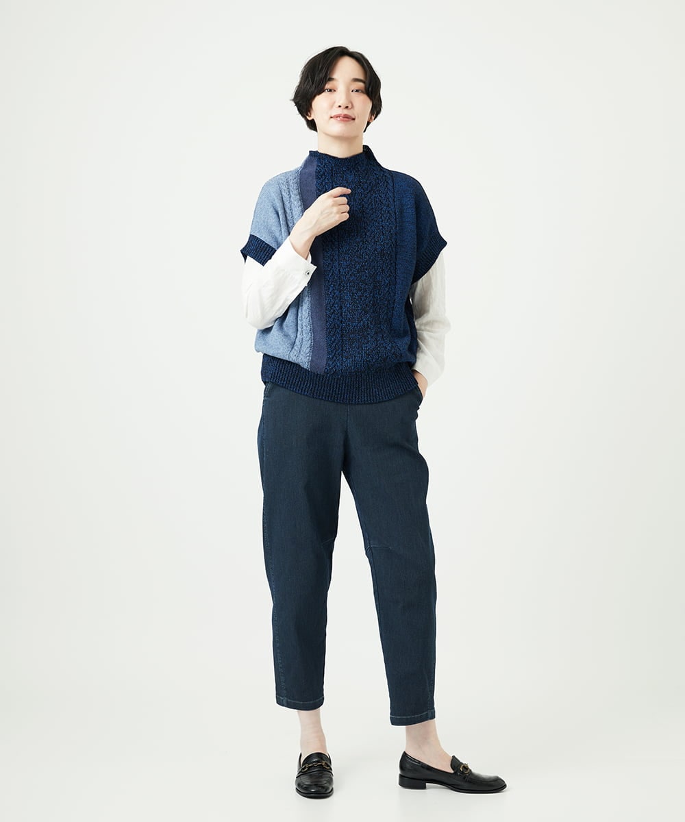 NGLAE12300 GIANNI LO GIUDICE(ジャンニ ロ ジュディチェ) [洗える]デニムカラーリバーパンツ グリーン