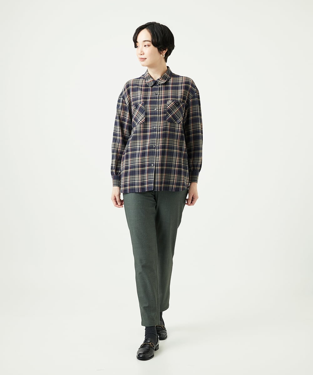 NGLAE13250 GIANNI LO GIUDICE(ジャンニ ロ ジュディチェ) [洗える・リバーシブル]デニムリバーツイードプリントパンツ カーキ