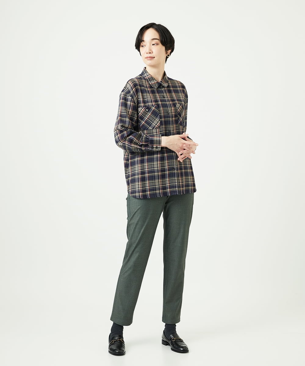 NGLAE13250 GIANNI LO GIUDICE(ジャンニ ロ ジュディチェ) [洗える・リバーシブル]デニムリバーツイードプリントパンツ カーキ