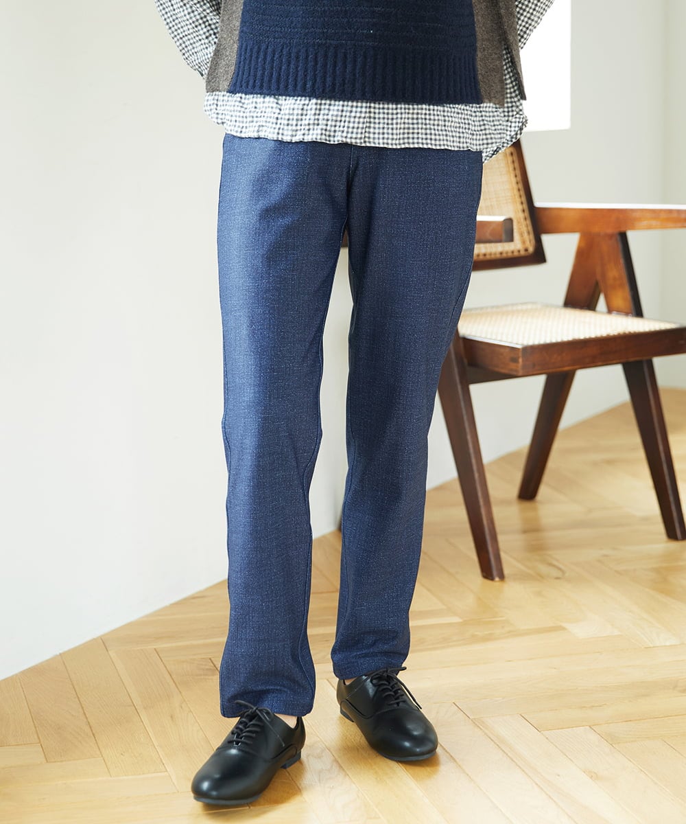 NGLAE13250 GIANNI LO GIUDICE [洗える・リバーシブル]デニムリバーツイードプリントパンツ