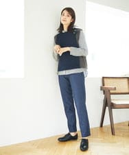 NGLAE13250 GIANNI LO GIUDICE(ジャンニ ロ ジュディチェ) [洗える・リバーシブル]デニムリバーツイードプリントパンツ ネイビー