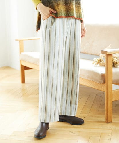 NGLAE22270 GIANNI LO GIUDICE [洗える・日本製]レーヨン混ストレッチストライプパンツ