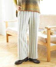 NGLAE22270 GIANNI LO GIUDICE(ジャンニ ロ ジュディチェ) [洗える・日本製]レーヨン混ストレッチストライプパンツ ライトグレー