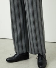 NGLAE22270 GIANNI LO GIUDICE(ジャンニ ロ ジュディチェ) [洗える・日本製]レーヨン混ストレッチストライプパンツ ダークグレー