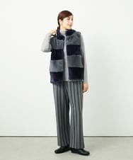 NGLAE22270 GIANNI LO GIUDICE(ジャンニ ロ ジュディチェ) [洗える・日本製]レーヨン混ストレッチストライプパンツ ダークグレー